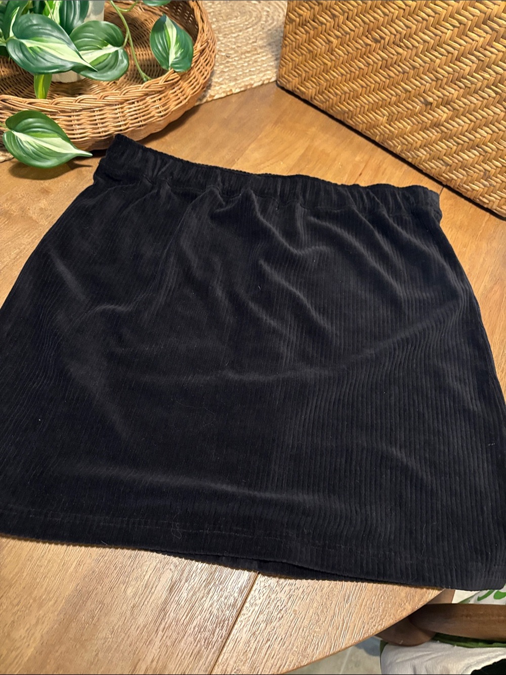 Wallflower Black Corduroy Button-Front Mini Skirt - Picture 6 of 7